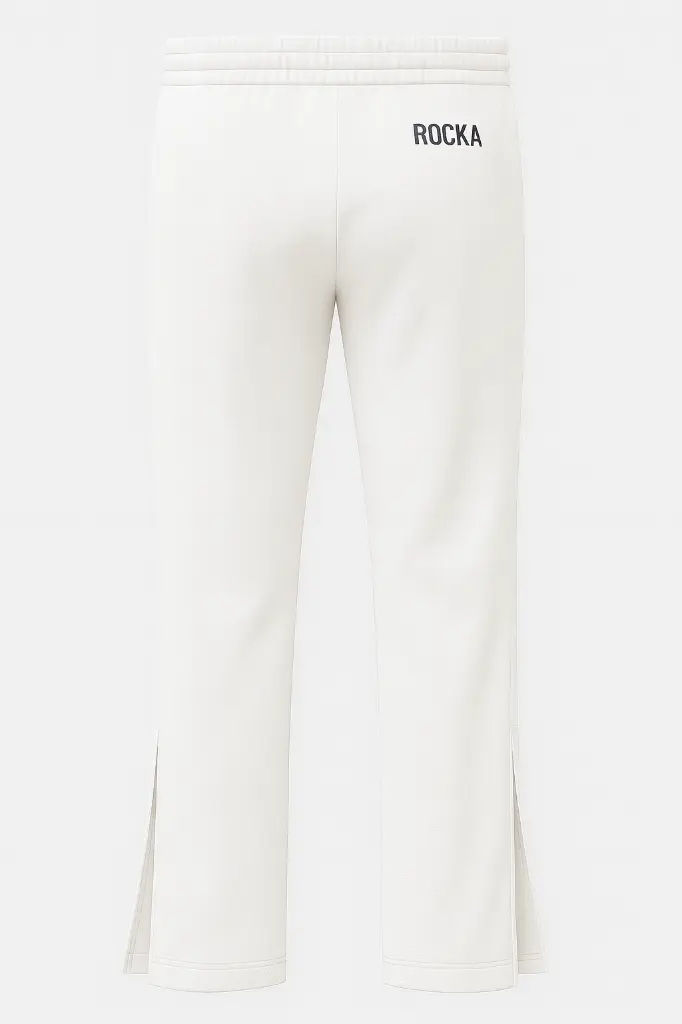 ROCKA Pantalon training Hommes blanc-noir - bas large - plisé - back.webp