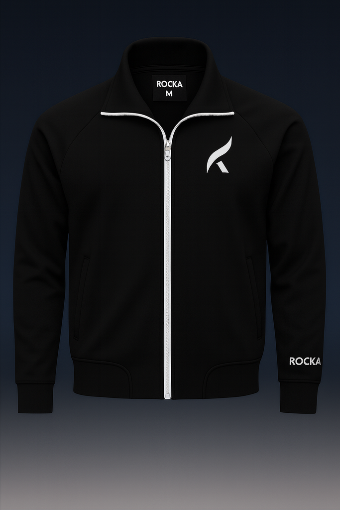 ROCKA Veste training HERITAGE  Femmes noir-blanc - tirette blanche 1.png