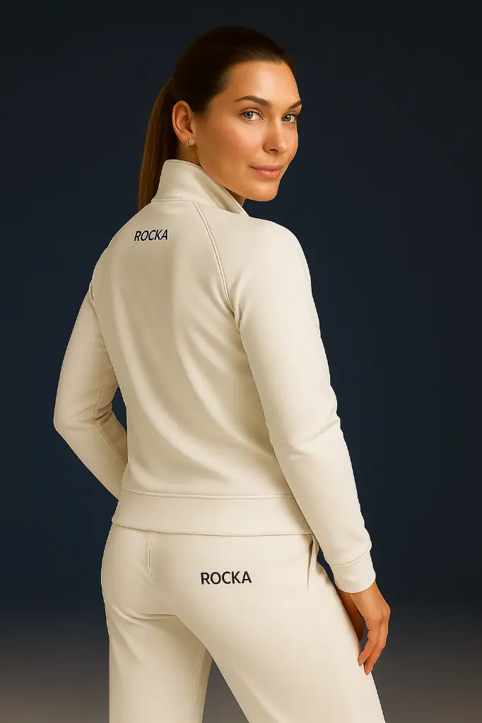 ROCKA Veste training HERITAGE Femmes blanc-noir -tirette noir - Alma 6.webp