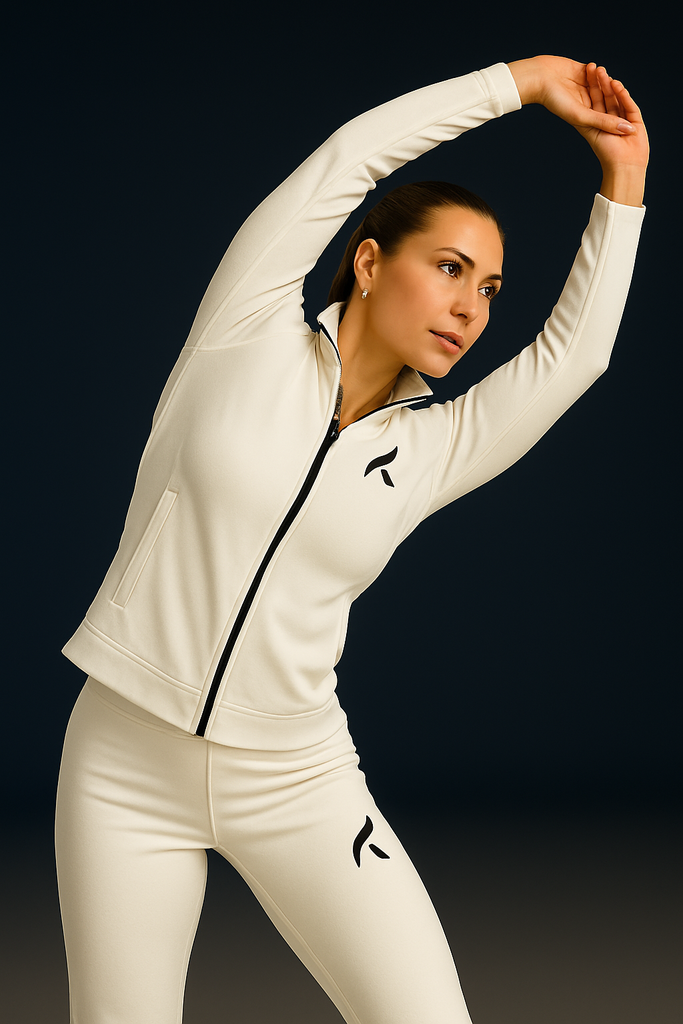ROCKA Veste training HERITAGE Femmes blanc-noir -tirette noir - Alma 7.png