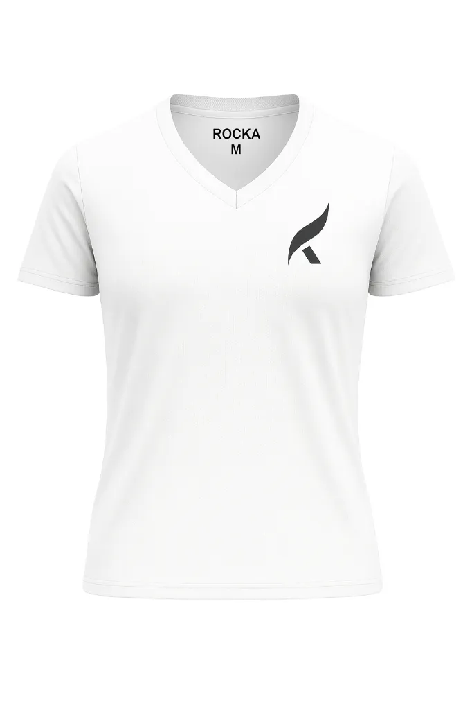 ROCKA T-shirt col V VICTORY  Femmes blanc-noir - front.webp
